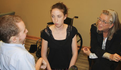 Arlene Mayerson at Wright State with two other people.